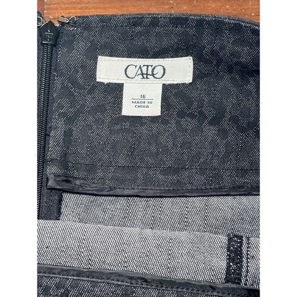 Cato Dark Denim Leopard Print Skirt Size 16 - Picture 2 of 8